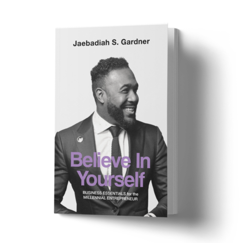 Book titled 'Believe In Yourself' by Jaebadiah S. Gardner on a white background